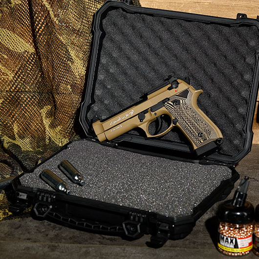 KLI M92 Optic Ready Sahara LE CO2 Luftpistole Kal. 4,5 mm BB Vollmetall Blowback Desert Tan - G10 Grip Edition Bild 1