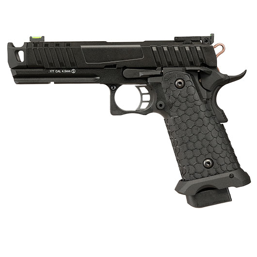 KLI Hi-Capa 4.3 Troika MK2 CO2 Luftpistole Kal. 4,5 mm BB Vollmetall Blowback schwarz
