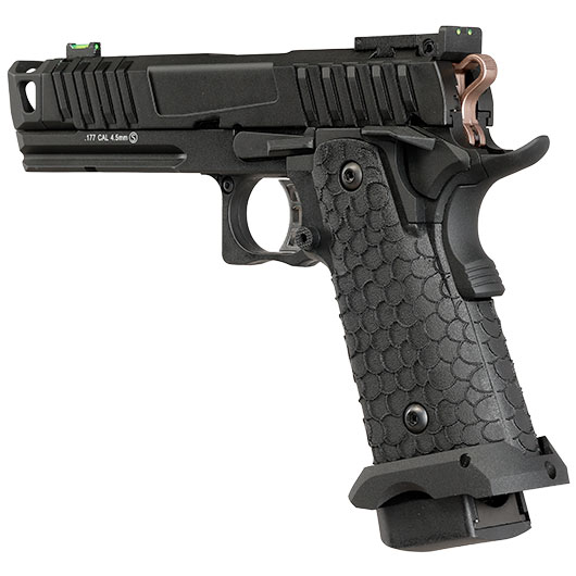 KLI Hi-Capa 4.3 Troika MK2 CO2 Luftpistole Kal. 4,5 mm BB Vollmetall Blowback schwarz Bild 10
