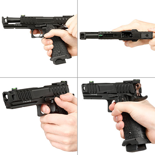 KLI Hi-Capa 4.3 Troika MK2 CO2 Luftpistole Kal. 4,5 mm BB Vollmetall Blowback schwarz Bild 8