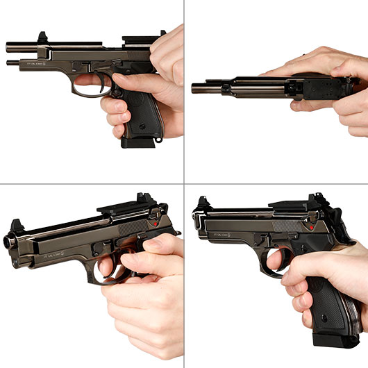 KLI M92 Fusion Optic Ready CO2 Luftpistole Kal. 4,5 mm BB Vollmetall Blowback Blackchrome-Finish Bild 8