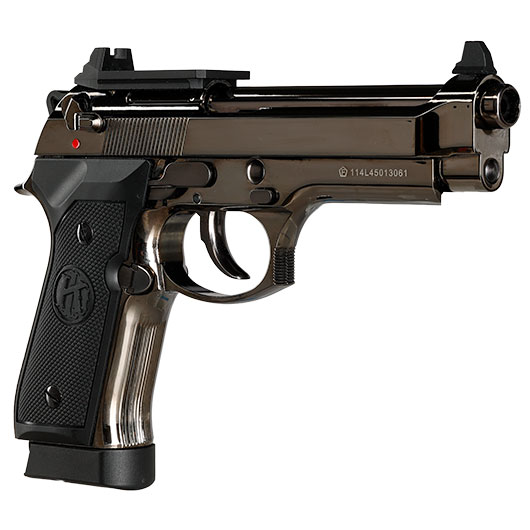 KLI M92 Fusion Optic Ready CO2 Luftpistole Kal. 4,5 mm BB Vollmetall Blowback Blackchrome-Finish Bild 9