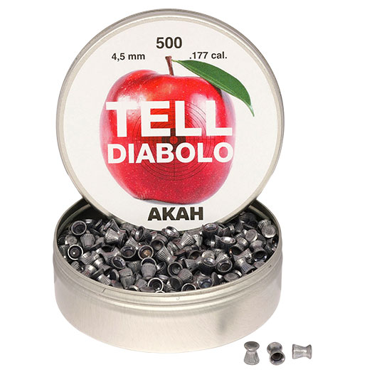 Tell Luftgewehrkugeln Diabolos Flachkopf geriffelt 4,5mm 500 St.