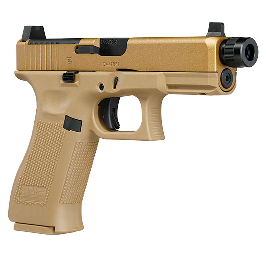 Glock 19X MOS CO2 Luftpistole Kal. 4,5mm BB Metallschlitten Blowback coyote inkl. Adapterplatten Bild 9