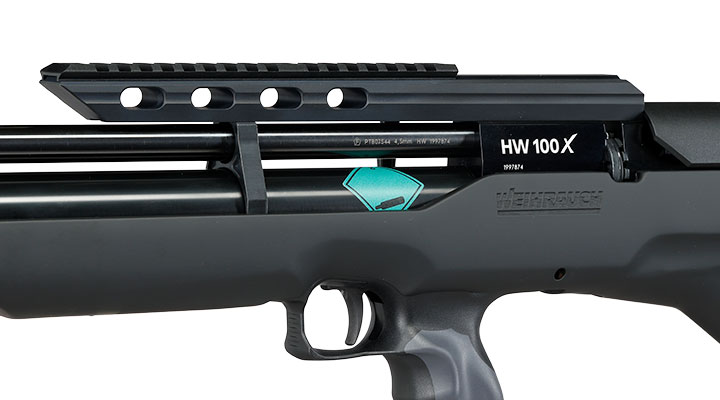 Weihrauch HW 100 X-BP Bullpup Pressluftgewehr PCP 14-Schuss Kal. 4,5mm Diabolo schwarz inkl. 2 Magazine Bild 6