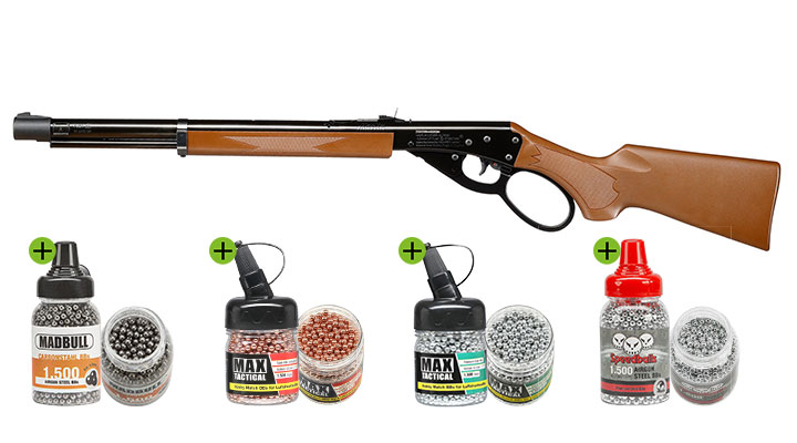 Marlin Lever Action Luftgewehr 4,5 mm BB Unterhebelspanner Set inkl. 6000 Stahl BB Munitionspaket