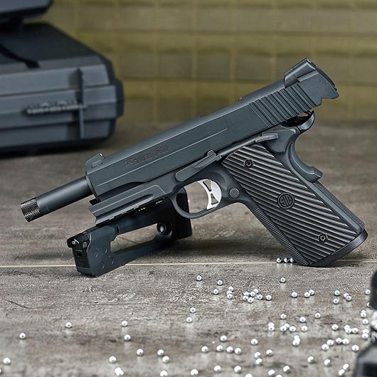 Sig Sauer 1911 TacOps CO2 Luftpistole Kal. 4,5 mm BB Blowback Vollmetall schwarz Bild 1