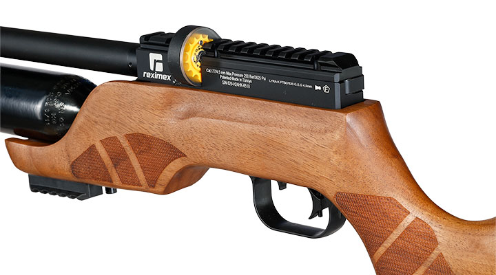 Reximex Lyra-K Pressluftgewehr PCP Kal. 4,5 mm Diabolo Walnussholz inkl. 2 x 14-Schuss Magazin & Einzelschussadapter Bild 6
