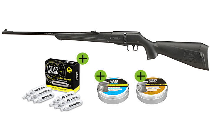 UX Canex CO2 Luftgewehr 4,5 mm Sofort Start Set inkl. 1000 Diabolos & CO2 Kapseln