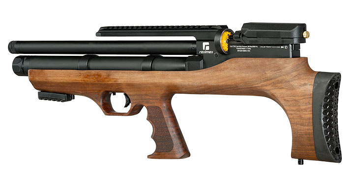 Reximex Lyra-BP Bullpup Pressluftgewehr PCP Kal. 4,5 mm Diabolo Walnussholz inkl. 2 x 14-Schuss Magazin Bild 2