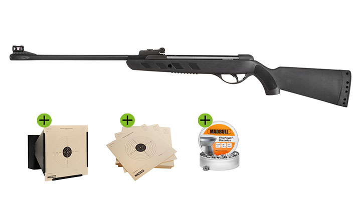 GSG AN500 Luftgewehr Kal. 4,5 mm Diabolo Sofort Start Set mit Diabolos, Kugelfangkasten & Zielscheiben