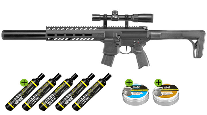 Set Sig Sauer MCX Gen.2 CO2 Luftgewehr Kal. 4,5 mm mit Zielfernrohr & 1000 Diabolos