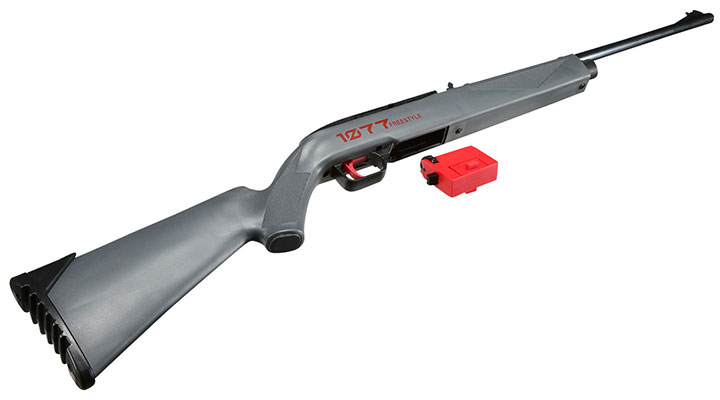 Crosman 1077 Freestyle 4,5 mm CO2 Luftgewehr Set mit Kugelfang, Zielscheiben und Diabolos Bild 10