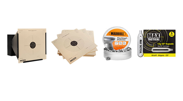 Crosman 1077 Freestyle 4,5 mm CO2 Luftgewehr Set mit Kugelfang, Zielscheiben und Diabolos Bild 11
