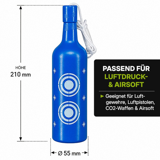 Borner Shooting Bottles farbiges Zielflaschen Set 6 St�ck - Schie�ziele f�r Luftdruck / Airsoft Bild 3