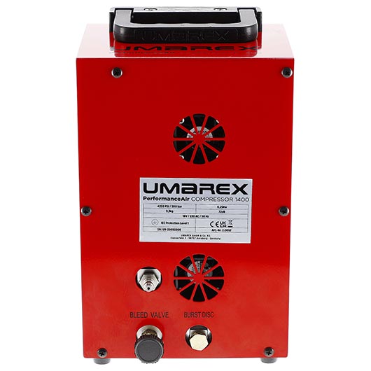 Umarex PAC 1400 PerformanceAir Kompressor f�r Pressluftwaffen / Paintball / HPA Airsoft rot inkl. 2x Akku und Ladeger�t Bild 3