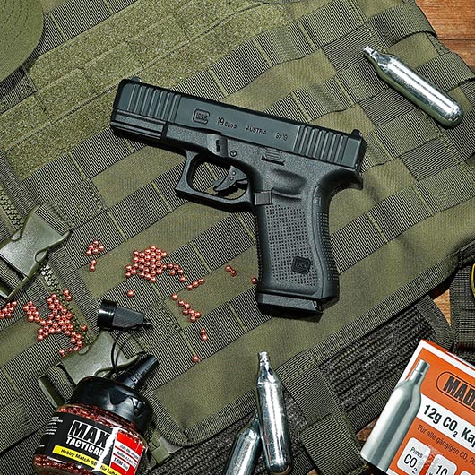 Glock 19 Gen5 CO2 Luftpistole Kal. 4,5mm BB Metallschlitten Non-Blowback schwarz Bild 1