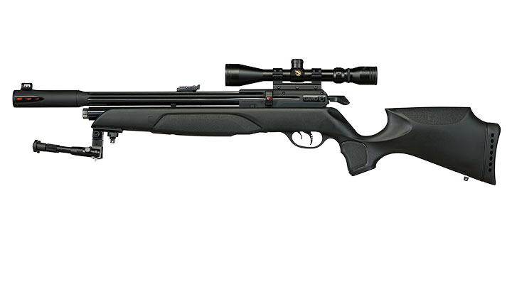 Gamo Arrow Pressluftgewehr PCP Kal. 5,5mm Diabolo 10-sch�ssig schwarz inkl. Zielfernrohr WR 3-9x40 / Zweibein