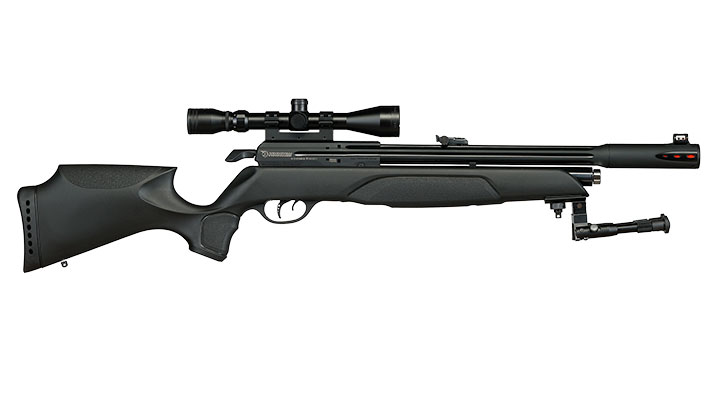 Gamo Arrow Pressluftgewehr PCP Kal. 5,5mm Diabolo 10-sch�ssig schwarz inkl. Zielfernrohr WR 3-9x40 / Zweibein Bild 4