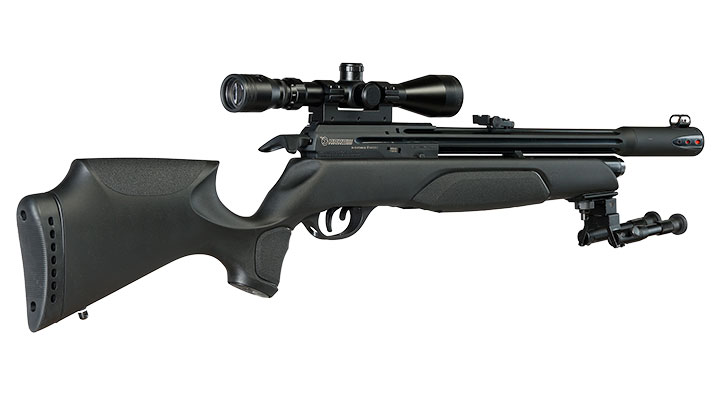 Gamo Arrow Pressluftgewehr PCP Kal. 5,5mm Diabolo 10-sch�ssig schwarz inkl. Zielfernrohr WR 3-9x40 / Zweibein Bild 5