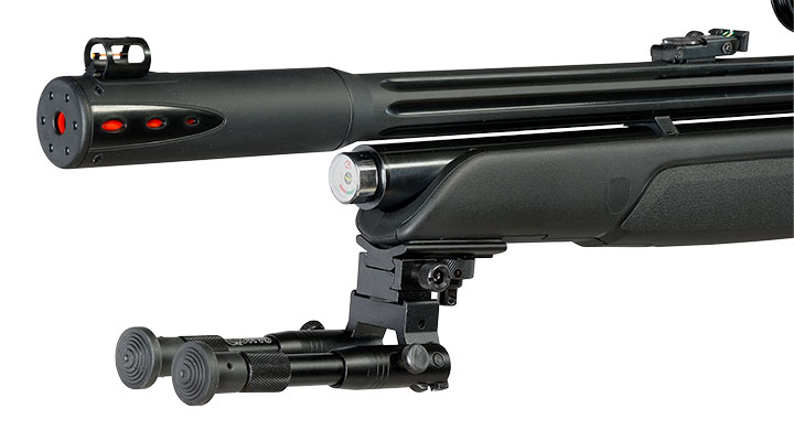 Gamo Arrow Pressluftgewehr PCP Kal. 5,5mm Diabolo 10-sch�ssig schwarz inkl. Zielfernrohr WR 3-9x40 / Zweibein Bild 6