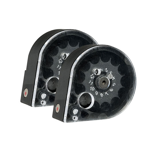 Diana Trommelmagazin 12 Schuss 5,5 mm Diabolo schwarz f. Diana XR200 / XR210 PCP Druckluft-Gewehre - 2 St�ck