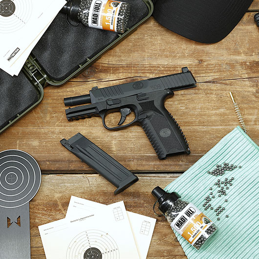 Cybergun FN Herstal FN 509 CO2 Luftpistole Kal. 4,5mm BB mit Metallschlitten Blowback schwarz Bild 1
