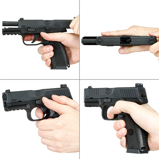Cybergun FN Herstal FN 509 CO2 Luftpistole Kal. 4,5mm BB mit Metallschlitten Blowback schwarz Bild 8