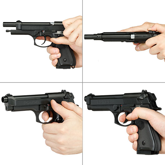 Crosman PDM9B CO2 Luftpistole Kal. 4,5mm BB / Diabolo mit Metallschlitten Blowback schwarz Bild 8