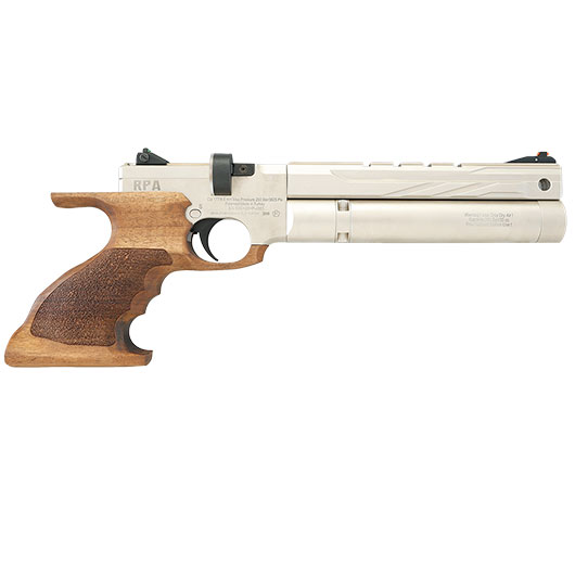 Reximex RPA PCP Pressluftpistole Kal. 4,5 mm Diabolo mit Holzgriff silber inkl. 3 x Magazin / Tasche Bild 4