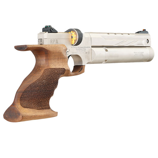 Reximex RPA PCP Pressluftpistole Kal. 4,5 mm Diabolo mit Holzgriff silber inkl. 3 x Magazin / Tasche Bild 5