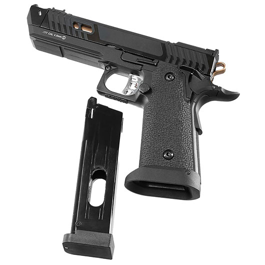 SET KLI Hi-Capa 4.3 Night Viper CO2 Luftpistole 4,5 mm BB mit Koffer, 3000 BBs und 10 CO2-Kapseln Bild 4