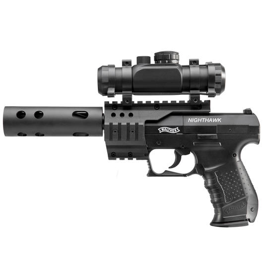 Walther Nighthawk CO2 Luftpistole 4,5 mm Diabolo inkl. Walther Top Point RedDot und Kompensator