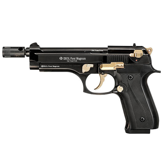 Ekol Firat Magnum Schreckschuss Pistole Kal. 9mm P.A.K. schwarz / gold - B-WARE Bild 10