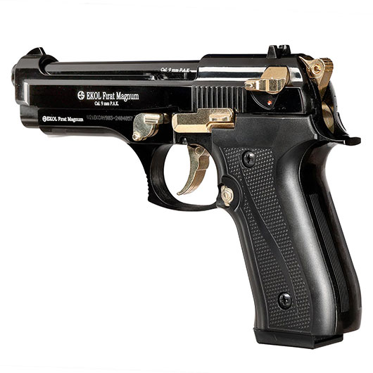 Ekol Firat Magnum Schreckschuss Pistole Kal. 9mm P.A.K. schwarz / gold - B-WARE Bild 7