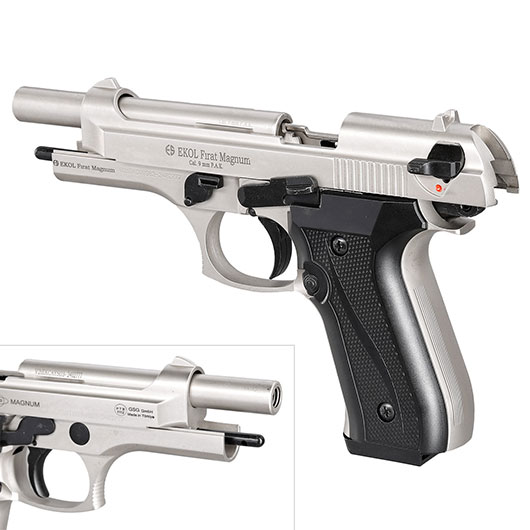 Ekol Firat Magnum Schreckschuss Pistole Kal. 9mm P.A.K. nickel - B-WARE Bild 8