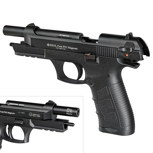 Ekol P92 Magnum Schreckschuss Pistole Kal. 9mm P.A.K. br�niert - B-WARE Bild 8