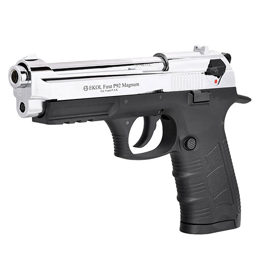 Ekol P92 Magnum Schreckschuss Pistole Kal. 9mm P.A.K. chrom - B-WARE Bild 2