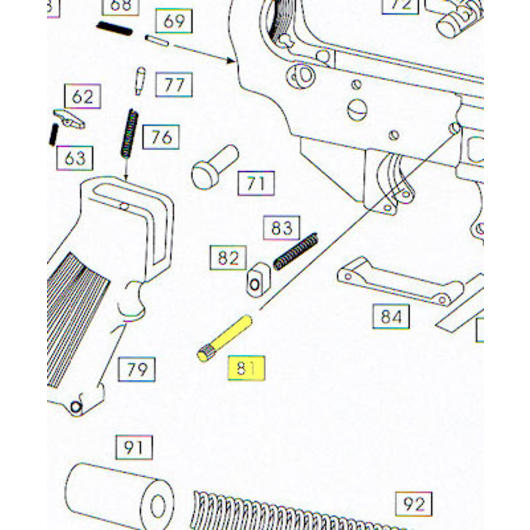 Wei-ETech M4 Part #081 Trigger Assembly Housing Pin
