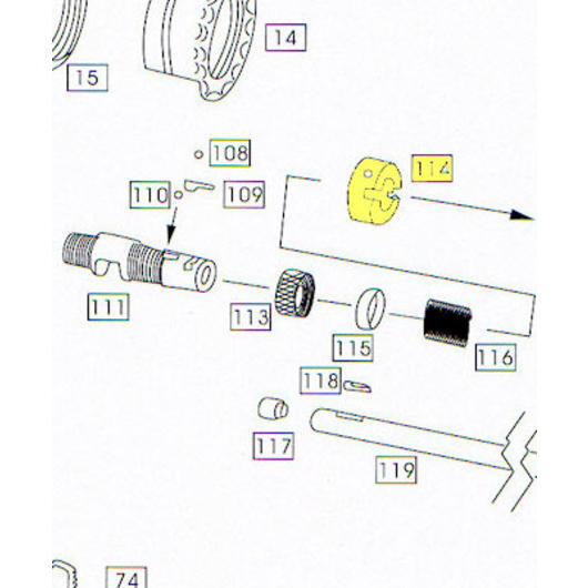 Wei-ETech M4 Part #114 Inner Barrel Set Nut
