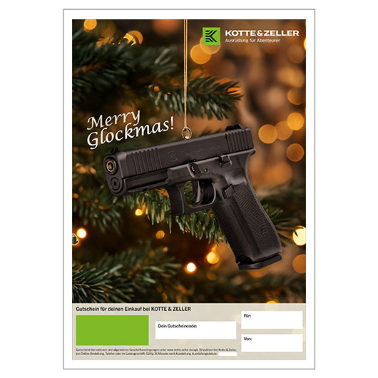 Geschenkgutschein zum Ausdrucken Weihnachtsmotiv Merry Glockmas