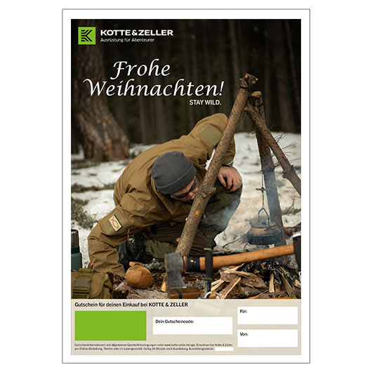 Geschenkgutschein zum Ausdrucken Weihnachtsmotiv Outdoor