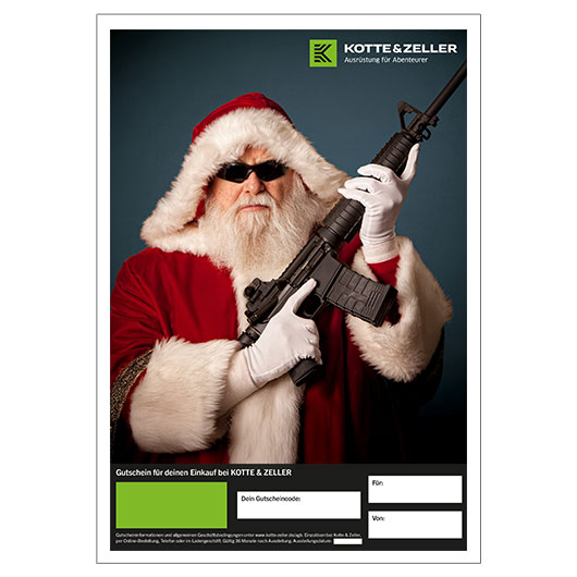 Geschenkgutschein zum Ausdrucken Weihnachtsmotiv Boss Santa