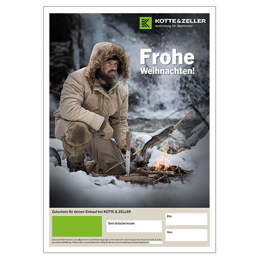 Geschenkgutschein zum Ausdrucken Weihnachtsmotiv Outdoor Weihnachten