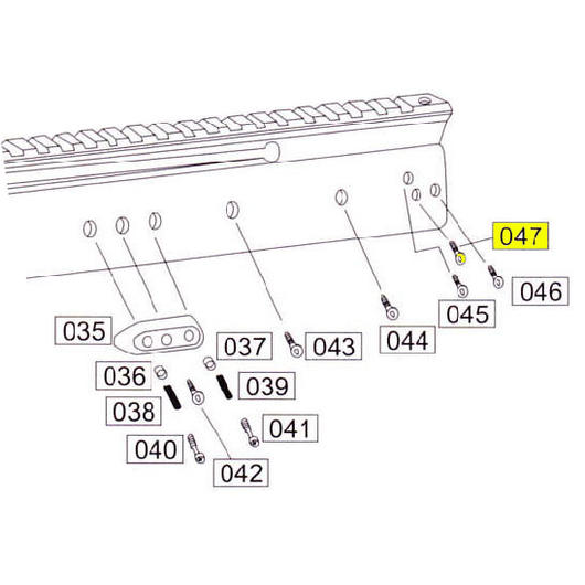 Wei-ETech SOCOM Part #047 Metal Body End Plate Screw B (2x)