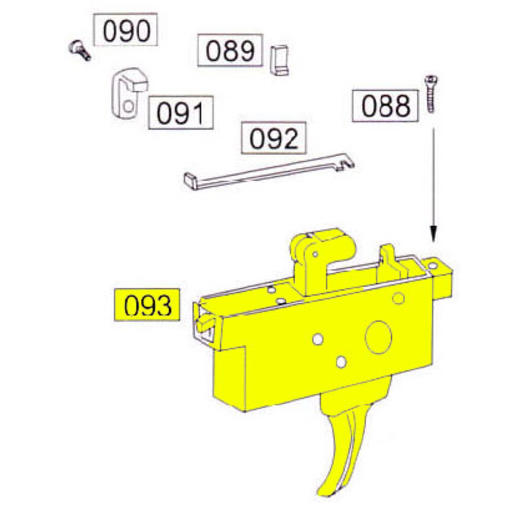 Wei-ETech SOCOM Part #093 Complete Trigger Assembly