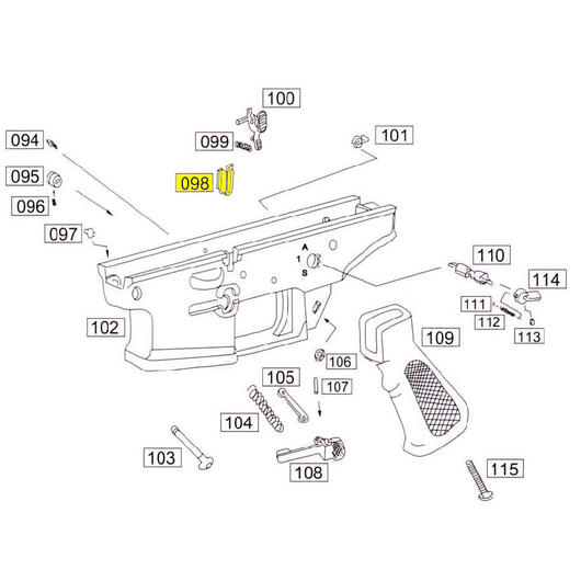 Wei-ETech SOCOM Part #098 Bolt Catch Part A