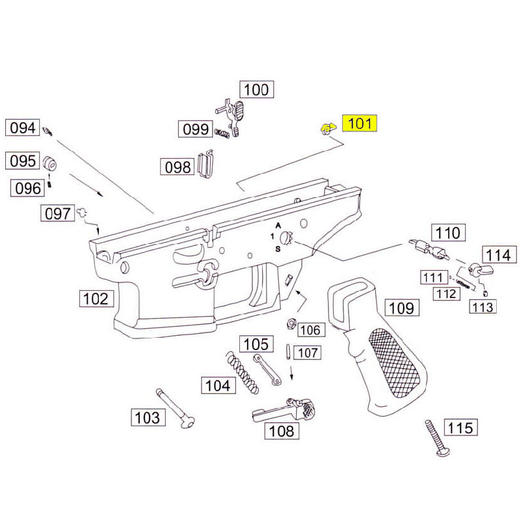 Wei-ETech SOCOM Part #101 Fire Selector Right Side