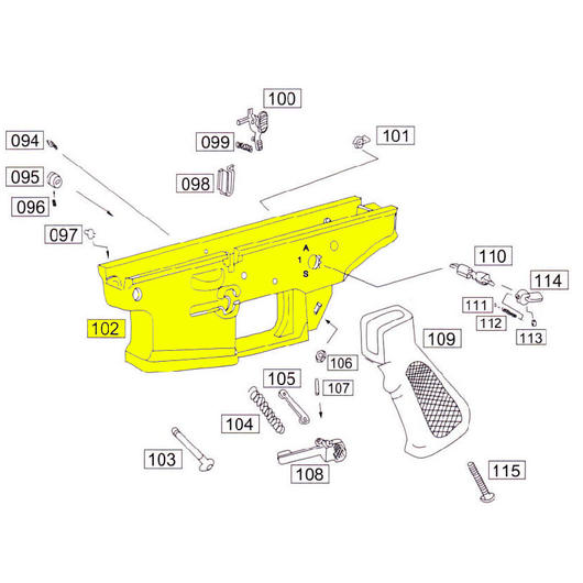 Wei-ETech SOCOM Part #102 Lower Receiver Black