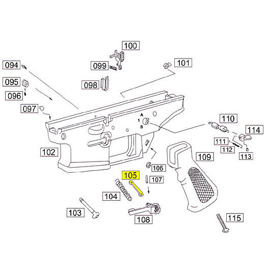 Wei-ETech SOCOM Part #105 Mag Catch Part A